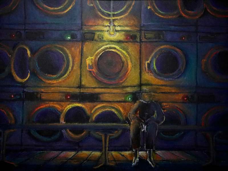 Oil pastel and colored pencil on paper