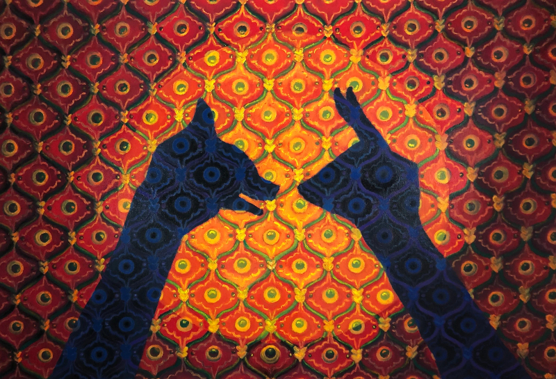 Oil pastel on canvas