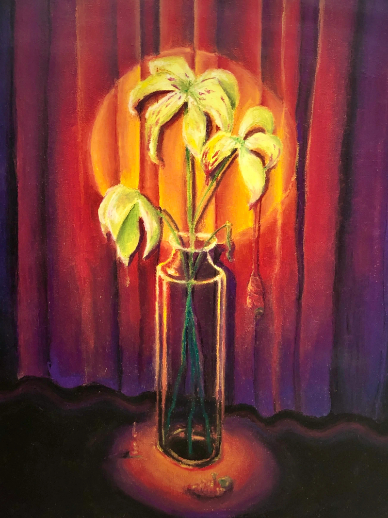 Oil pastel on canvas